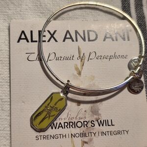 Alex and Ani Silver Bangle with Yellow Charm